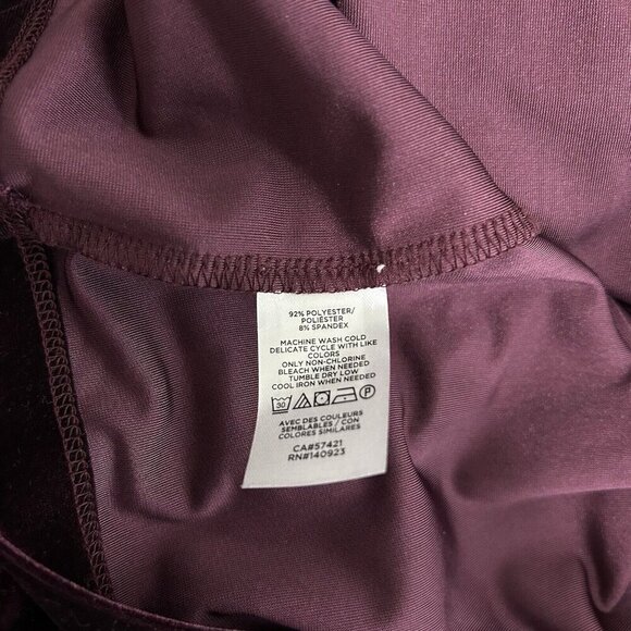 Loft Plush Velvet Turtleneck Top Puffed Long Sleeves Size XXL Burgundy Purple - Picture 9 of 10